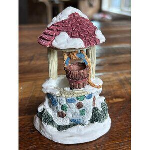 Vintage 1991 Mervyns Decorative Snowy Wishing Well Figurine Christmas Snow Villa